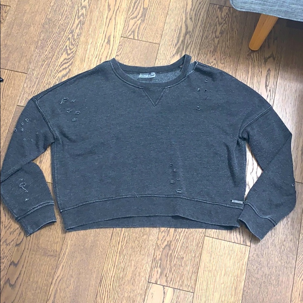 Cropper ripped sweater